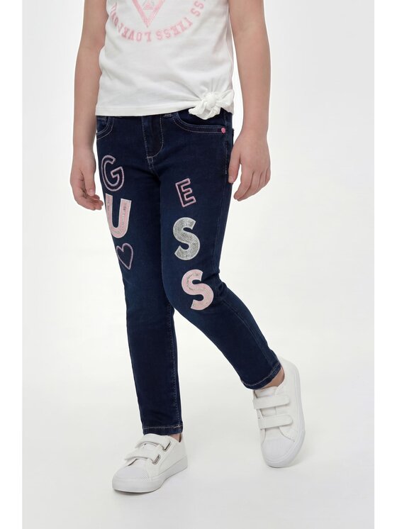 Guess Kids Guess Kids Kalhoty z materiálu 183394 Modrá Regular Fit