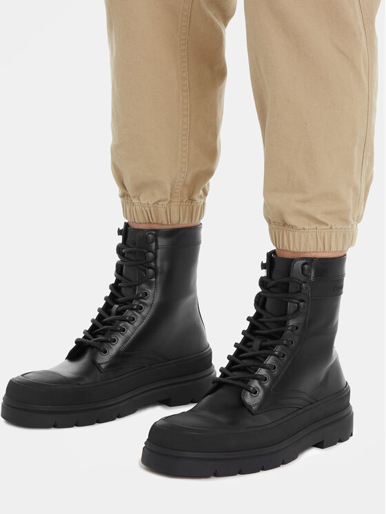 Calvin Klein Calvin Klein Kozaki Lace Up Boot High HM0HM01213 Czarny