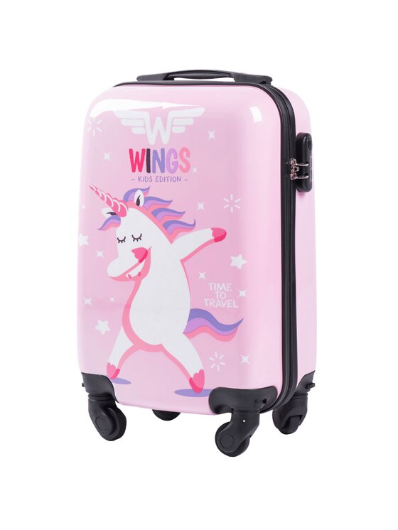 Walizka dziecięca WINGS, Różowa, Jay Kids