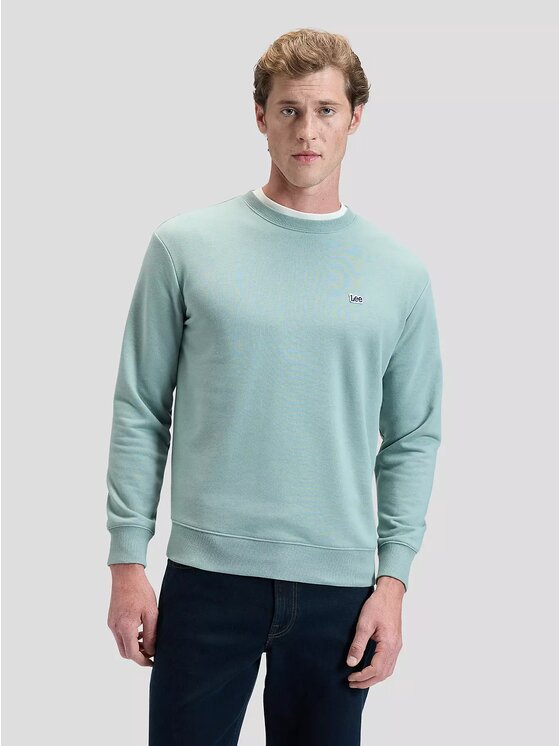 Lee Lee Bluza PATCH CREW SWS Zielony Regular Fit