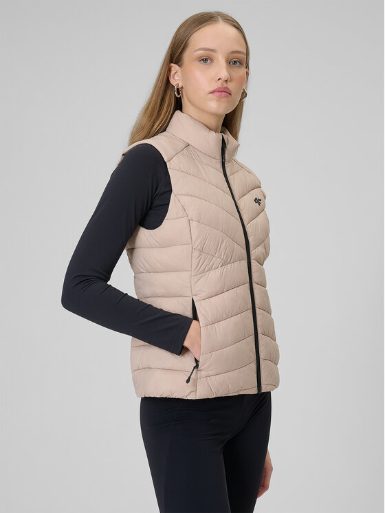 4F 4F Kamizelka MIDSHOP TEXTILE Beżowy Slim Fit