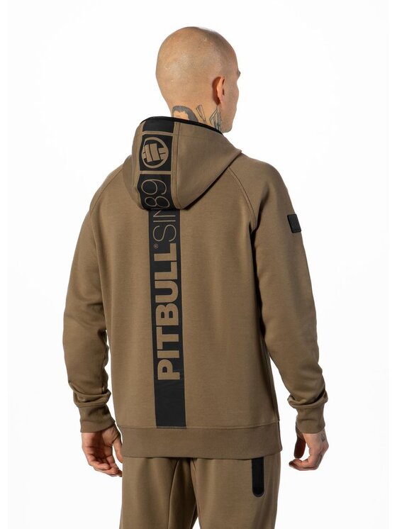 PITBULL PITBULL Bluza Bluza z kapturem Stafford L Brązowy Regular Fit