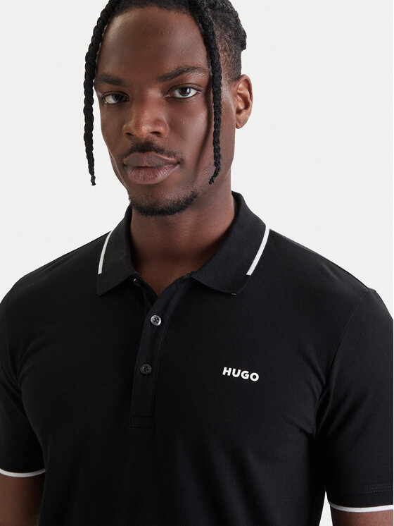 HUGO HUGO Polo Dinoso222 50467344 Melns Slim Fit