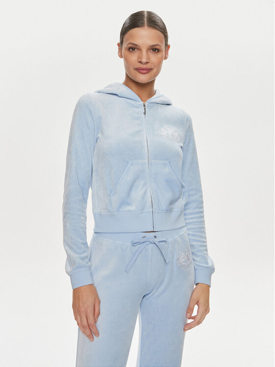 Juicy Couture Juicy Couture Світшот Heritage Dog JCBAS223813 Блакитний Slim Fit