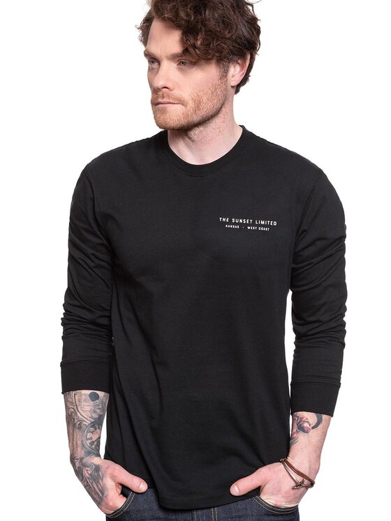 Lee Lee T-shirt LS GRAPHIC CREW Nero Regular Fit