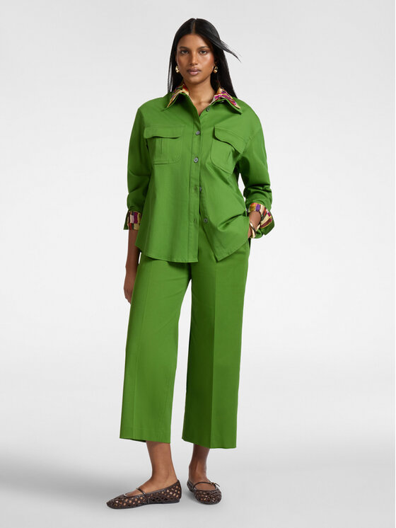 Elena Mirò Elena Mirò Pantaloni di tessuto P020P000470N0C5 Verde Cropp Fit