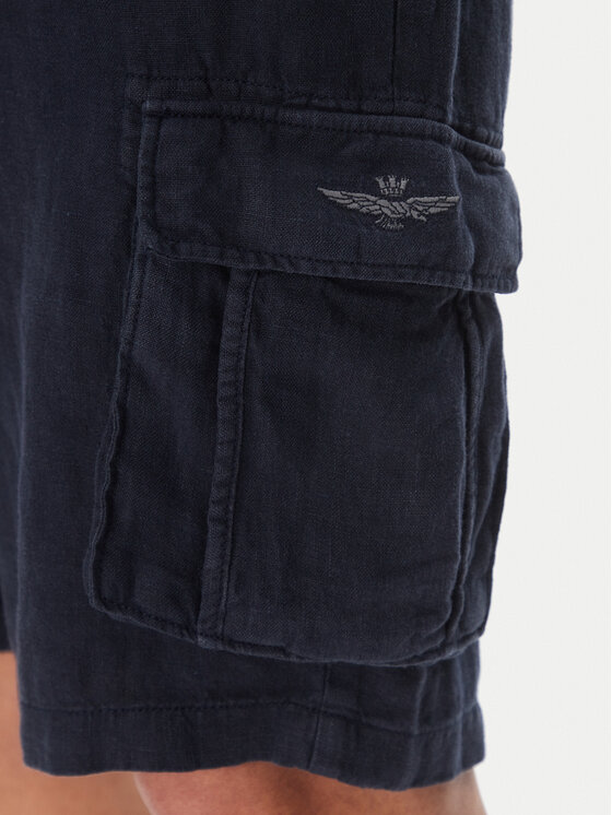 Aeronautica Militare Aeronautica Militare Šortky z materiálu 251BE254CT3508 Tmavomodrá Regular Fit