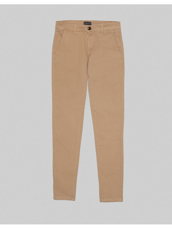 Borgio Borgio Spodnie materiałowe menfi Beżowy Slim Fit