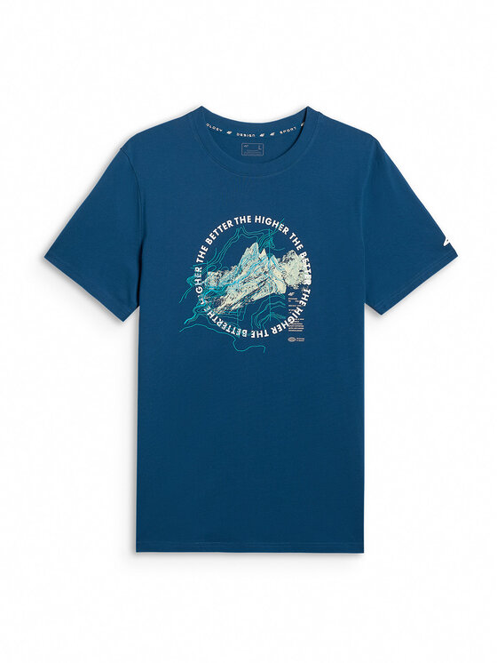 4F 4F T-Shirt TREKKING Turkusowy Regular Fit
