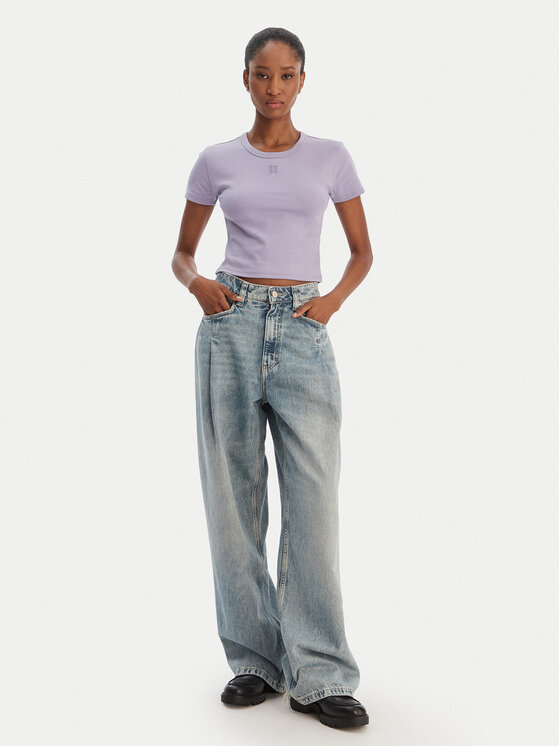 HUGO HUGO T-särk Delanor 50512000 Lilla Slim Fit