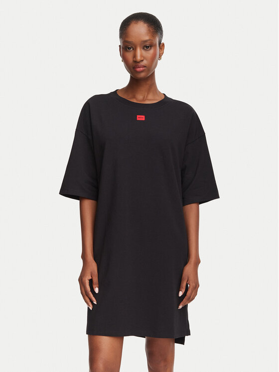 HUGO HUGO Nachthemd Nite 50566619 Schwarz Relaxed Fit