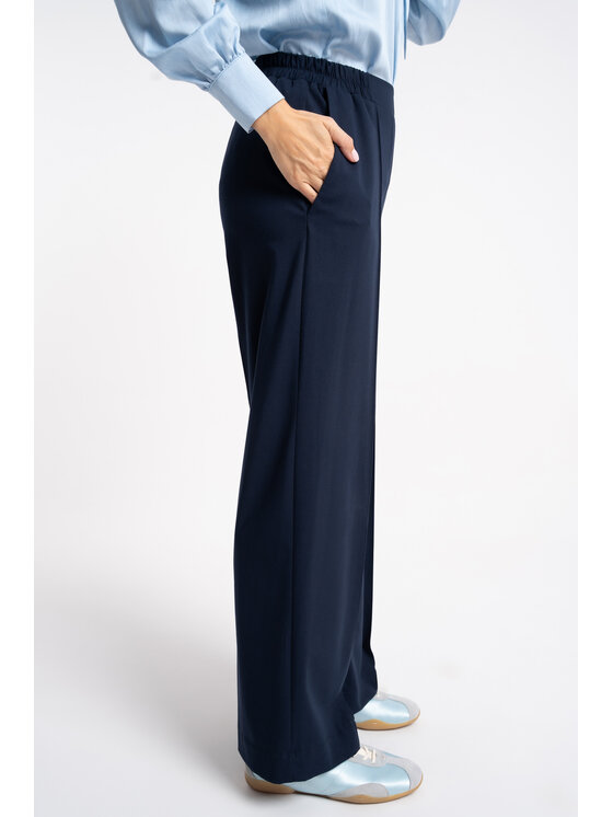 CLICK CLICK Spodnie materiałowe 30-369 Granatowy Wide Leg