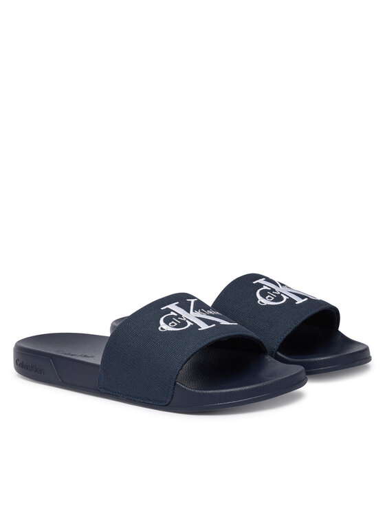 Calvin Klein Calvin Klein Šľapky Ess Slide Cv YM0YM01393 Tmavomodrá
