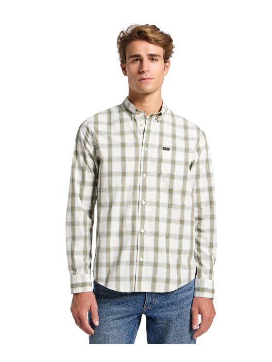 Lee Lee Camicia 112363897 Beige Regular Fit