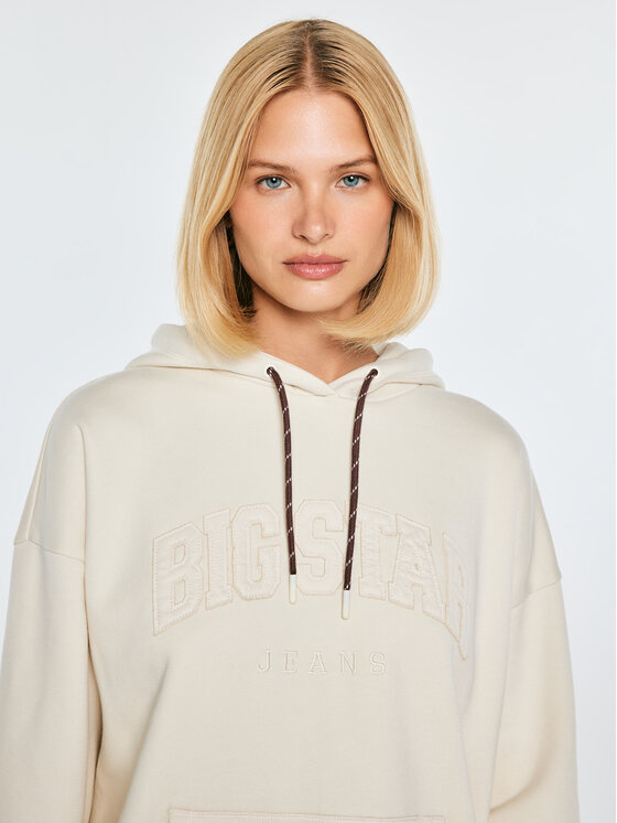 BIG STAR BIG STAR Bluza ROMANA Kremowy Basic Fit