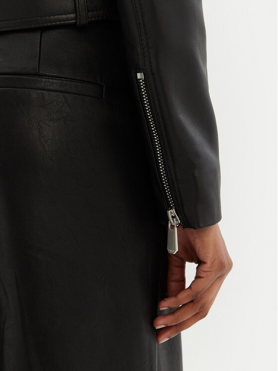PINKO PINKO Bőrkabát 103897 A21L Fekete Regular Fit