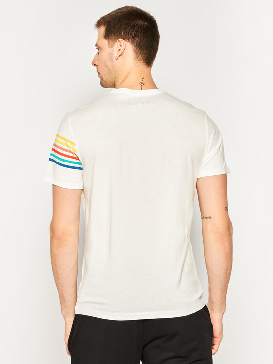 Wrangler Wrangler T-Shirt Rainbow W7F1FK737 Biały Regular Fit