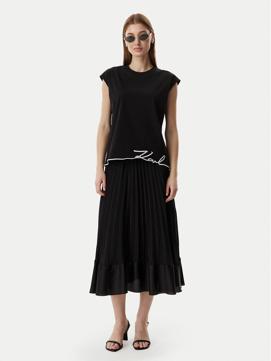 KARL LAGERFELD KARL LAGERFELD Marškinėliai B2W17018 Juoda Regular Fit