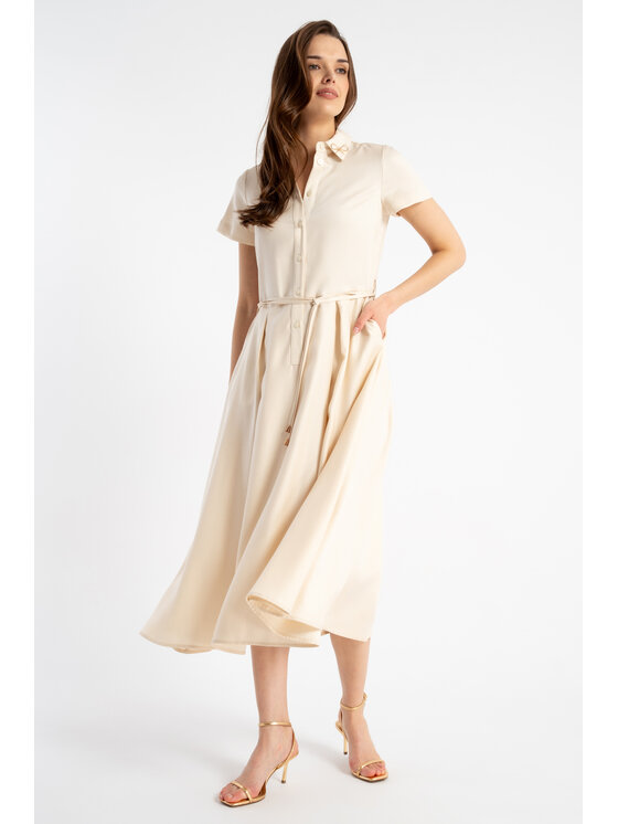CLICK CLICK Φόρεμα πουκάμισο 70-848 Μπεζ Regular Fit