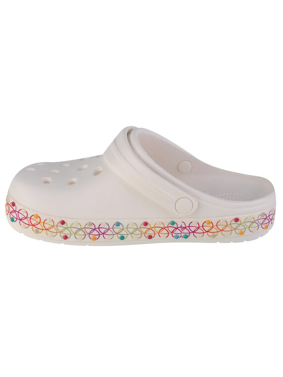 Crocs Crocs Ciabatte Crocs Crocband Stretch Necklace Kids Clog Bianco