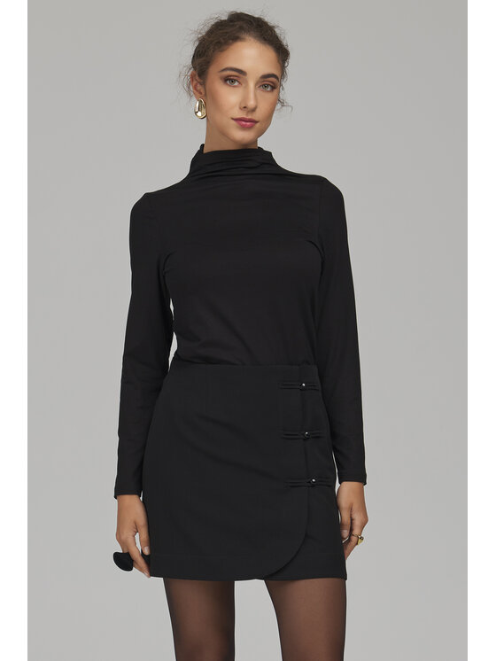 NIFE NIFE Spódnica mini SP88 Czarny A-Line Fit