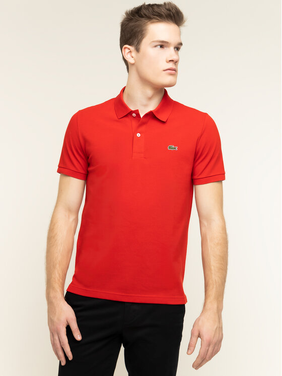 Lacoste Polo marškinėliai PH4012 Raudona Slim Fit • Modivo.lt