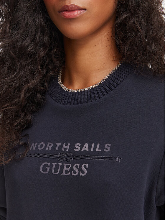 Guess Guess Bluza W6YQ23 K5316 Granatowy Regular Fit
