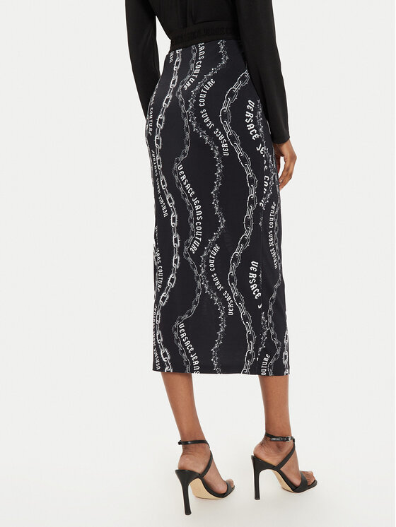 Versace Jeans Couture Versace Jeans Couture Spódnica midi 77HAE8B6 Czarny Regular Fit