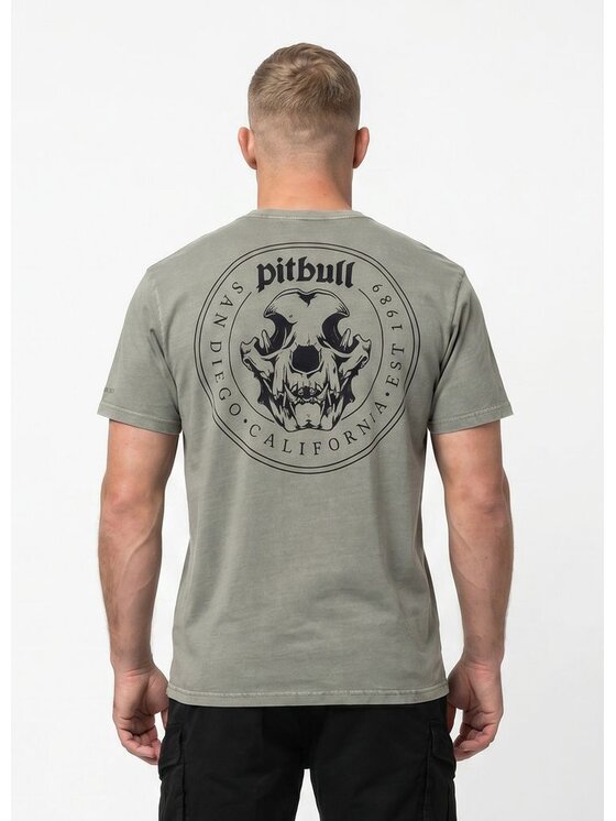 PITBULL PITBULL T-Shirt O'SIDE SKULL Zielony Regular Fit