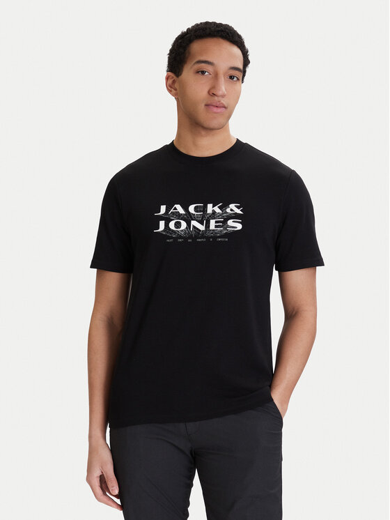 Jack & Jones Tricou Fusion 12289880 Negru Regular Fit