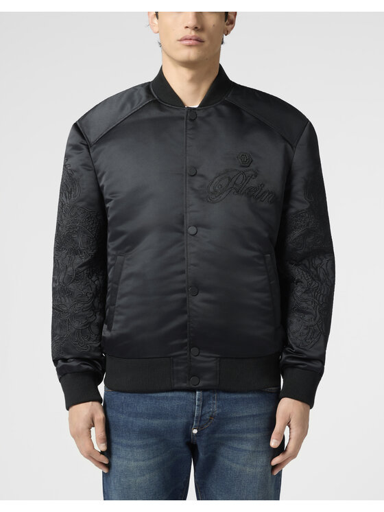 PHILIPP PLEIN PHILIPP PLEIN Kurtka bomber 29737 Czarny Regular Fit