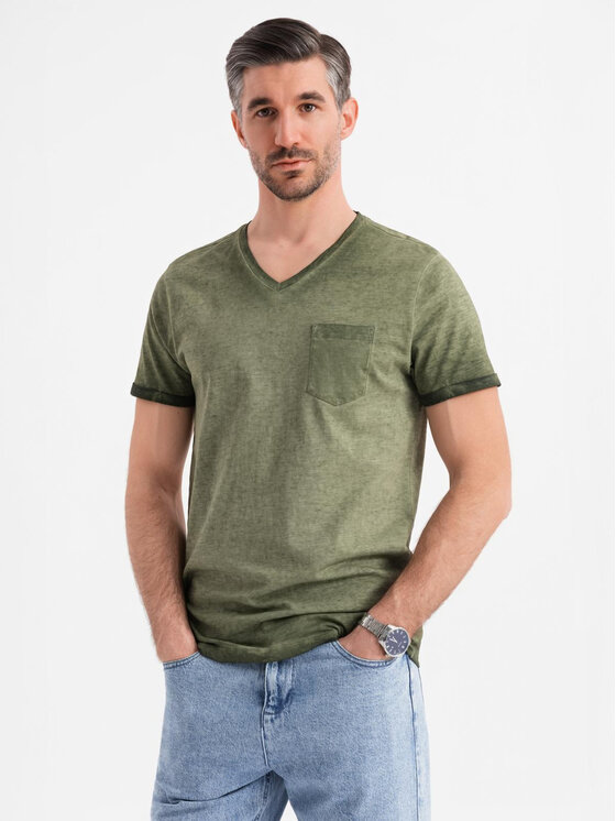 Ombre Ombre T-Shirt OM-TSWT-0242 Khaki Regular Fit