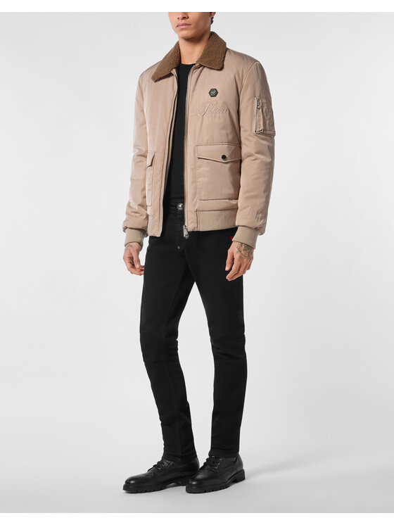 PHILIPP PLEIN PHILIPP PLEIN Kurtka puchowa 27019 Beżowy Regular Fit