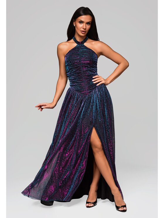 Ombre Ombre Sukienka wieczorowa LA-OM-DLR217 Kolorowy Regular Fit