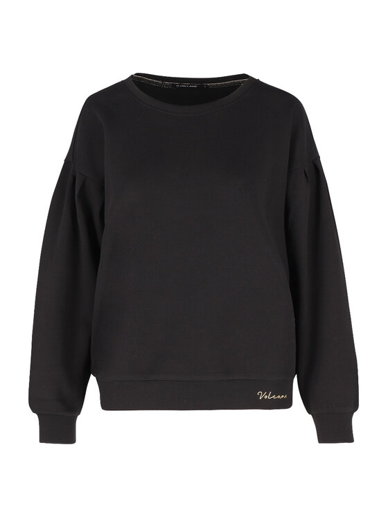 Volcano Volcano Bluzka L-MARBEL Czarny Casual Fit