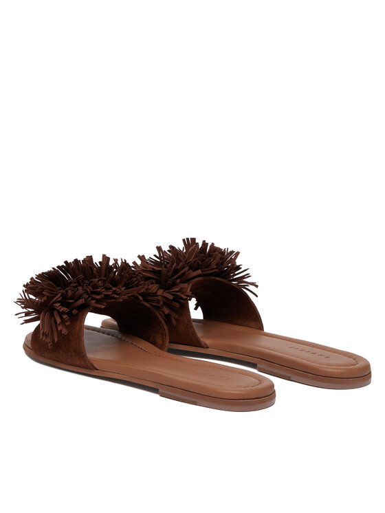 Inuikii Inuikii Pantoletten Fringes Flower 1014.003.0031.150 Braun
