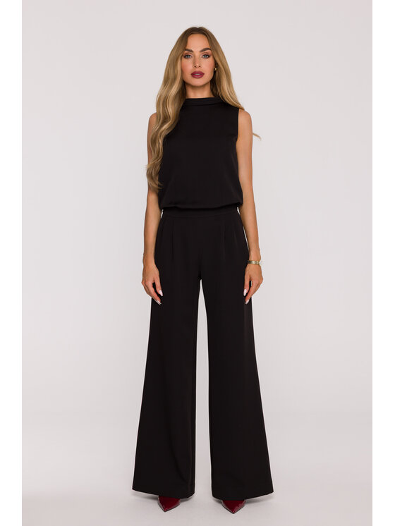 Made of Emotion Made of Emotion Kombinezon M382 Czarny Wide Leg