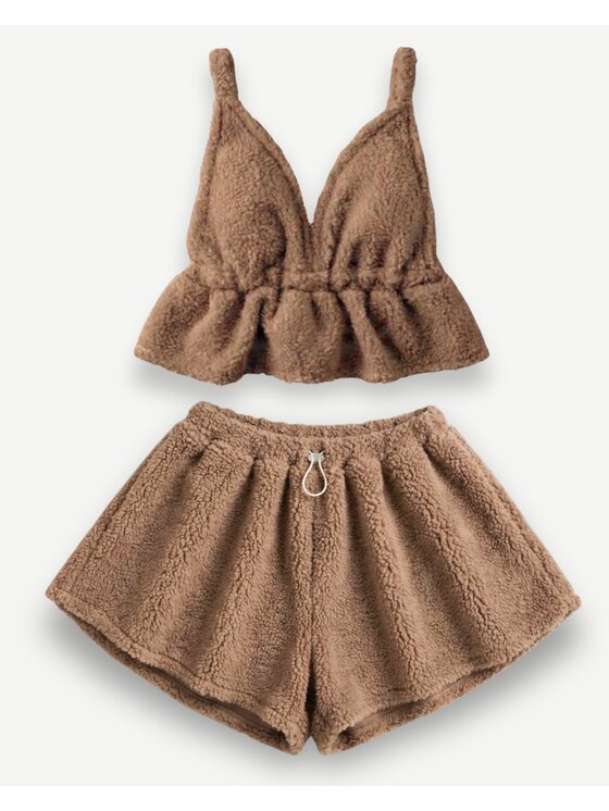 MissDenim MissDenim Dres Teddy Bear Brązowy Basic Fit