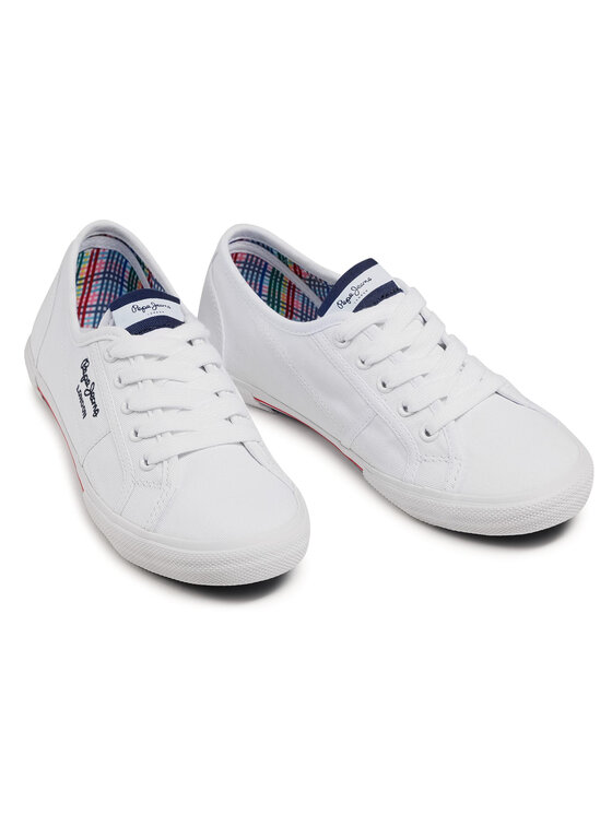 Pepe Jeans Pepe Jeans Teniși Aberlady Ecobass PLS31193 Alb