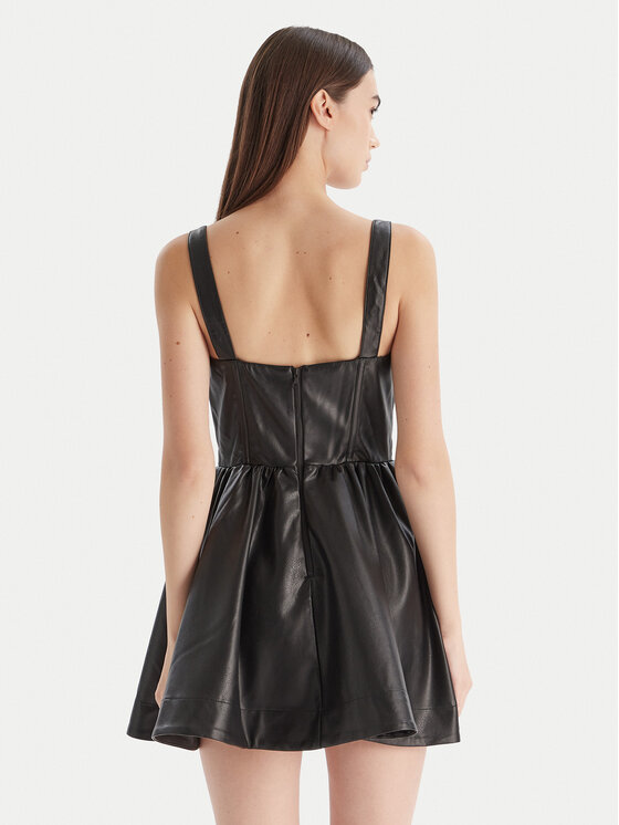 Bardot Bardot Kleid aus Kunstleder Savoy 60114DB Schwarz Regular Fit