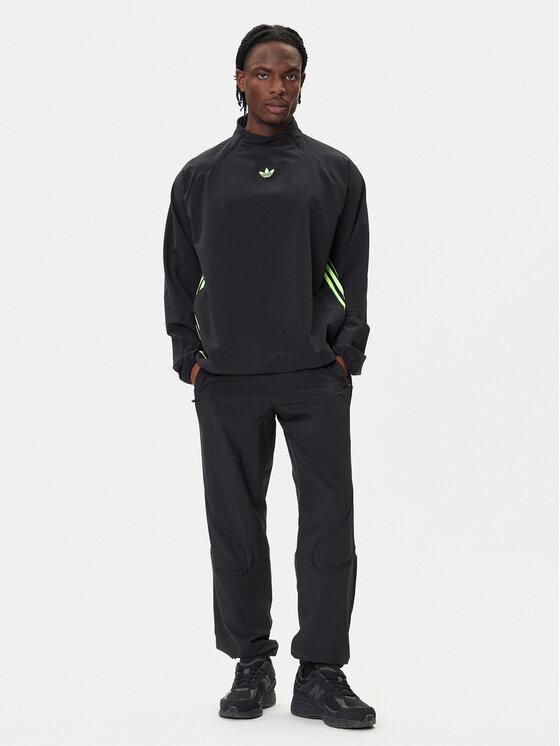 adidas adidas Mikina adicolor Woven Drill JW5957 Čierna Loose Fit