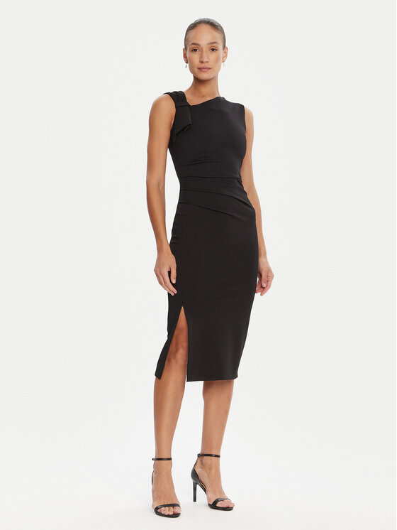 Rinascimento Rinascimento Φόρεμα κοκτέιλ CFC0125330003 Μαύρο Slim Fit