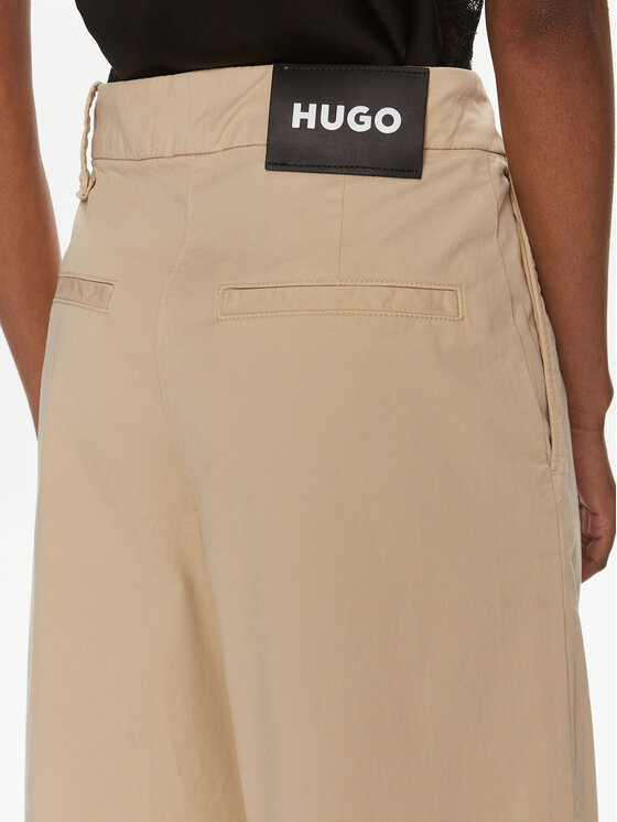 HUGO Hugo Spodnie materiałowe Hanico-1-D 50489241 Beżowy Relaxed Fit
