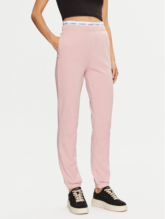 Guess Guess Teplákové kalhoty O5RB01 KCO31 Růžová Regular Fit