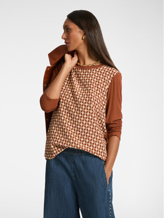 Elena Mirò Elena Mirò T-shirt G292Z000450N037 Marrone Regular Fit