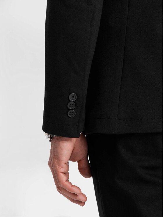 Ombre Ombre Marynarka OM-BLZB-0101 Czarny Slim Fit