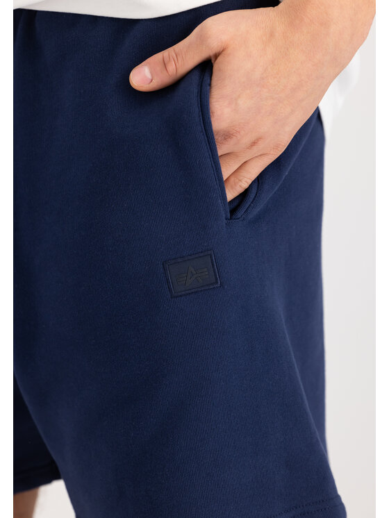 Alpha Industries Alpha Industries Szorty Alpha Essentials Rubber Logo Short Granatowy Relaxed Fit