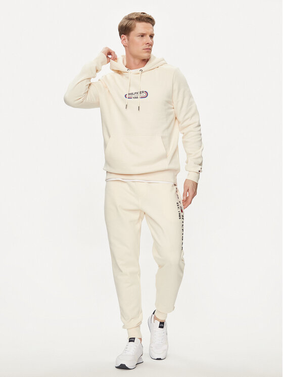 Tommy Hilfiger Tommy Hilfiger Majica dugih rukava Track Graphic MW0MW34445 Bež Regular Fit