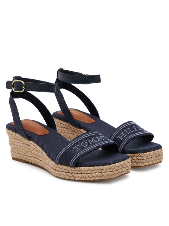 Tommy Hilfiger Tommy Hilfiger Espadrile Tommy Hilfiger Espad Mid Wedge FW0FW08805 Bleumarin