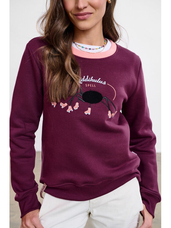 NAOKO NAOKO Bluza Riddiculus Bordowy Reglan Fit